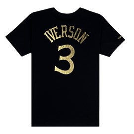 Camiseta NBA Allen Iverson Dourada Hardwood Classics Philadelphia 76ers - Mitchell & Ness