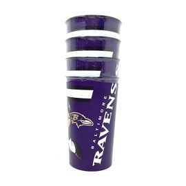 Copo Plástico NFL Baltimore Ravens - Kit com 4