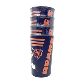 Copo Plástico NFL Chicago Bears - Kit com 4