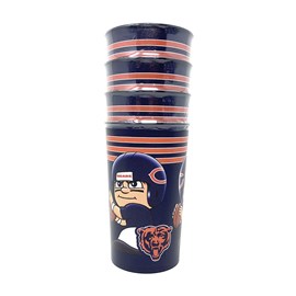 Copo Plástico NFL Chicago Bears - Kit com 4