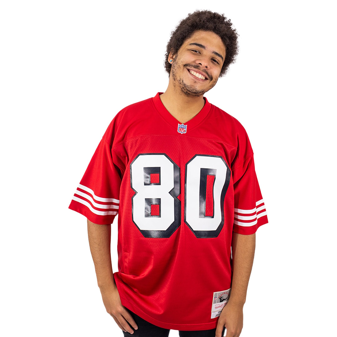 Jerry Rice San Francisco 49ers Mitchell & Ness Retired Player Logo Name & Number T-Shirt - Scarlet, Size: Small