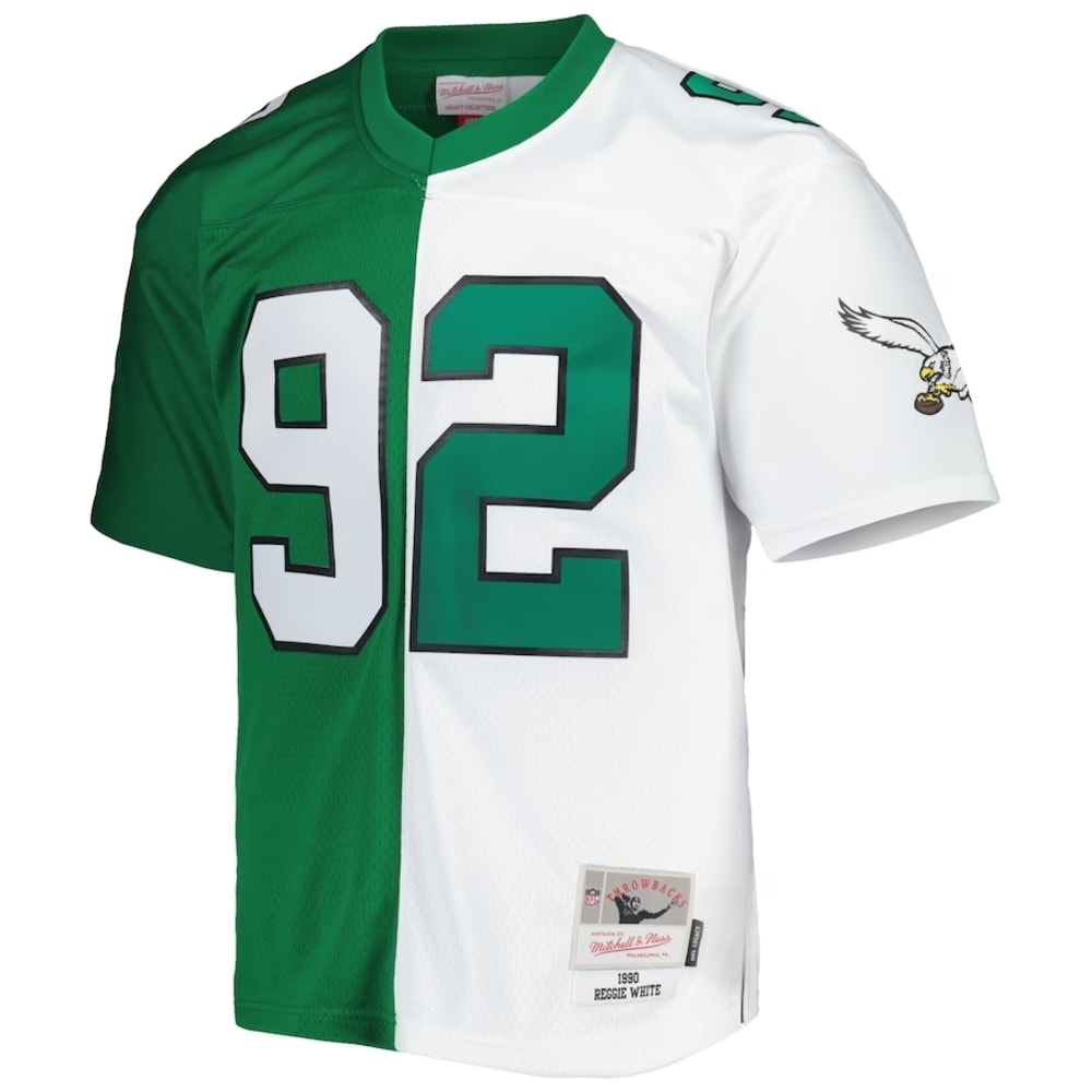 Men's Mitchell & Ness Reggie White Kelly Green Philadelphia Eagles Retired Player Name Number Mesh Hoodie T-Shirt